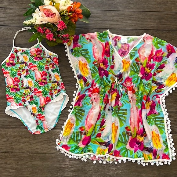 Snapper Rock Other - Snapperrock tropical birds swimsuit and kaftan